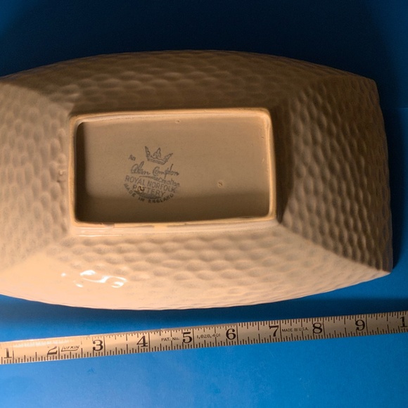 “Alan Compton Creations” green blue tray. Royal Norfolk Pottery England. MCM VTG - Picture 3 of 4